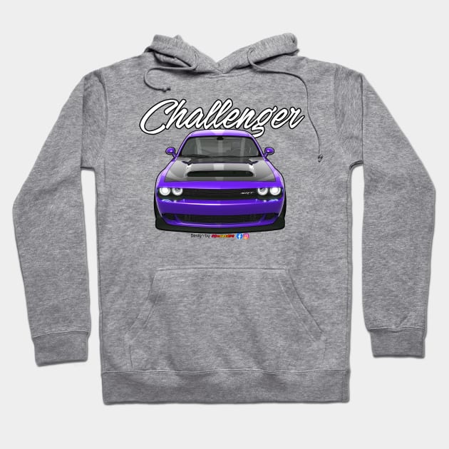 Challenger SRT Puple by pjesusart Hoodie by PjesusArt